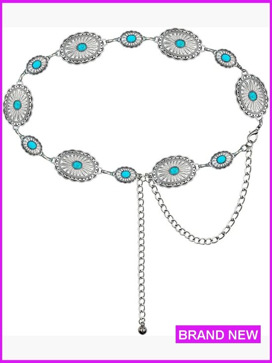 Western Chain Concho Belt for Women Cowgirl Country Concert Outfit Waist Belt main image 5